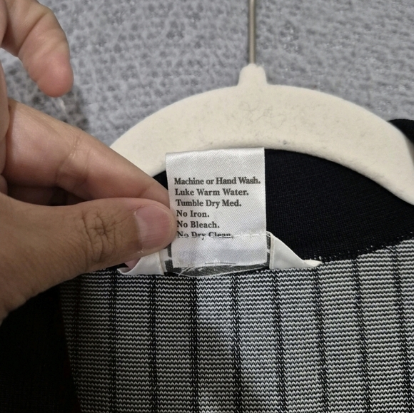 Exclusively Misook Women's Black White Diamond Open Cardigan Blazer Jacket Large - Picture 4 of 6